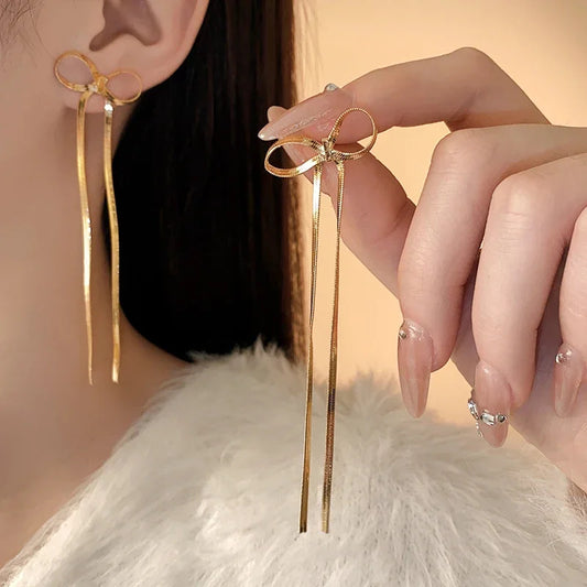 Bloom Ribbon Bow Earrings - Tarnish-Free, 18K Plated, Hypoallergenic