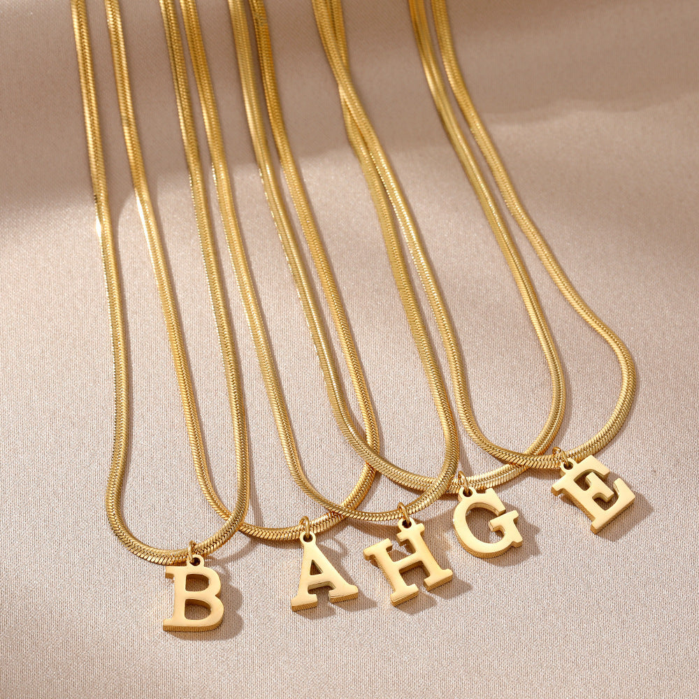Bloom Initial Necklace – Gold-Plated Snake Chain image 1