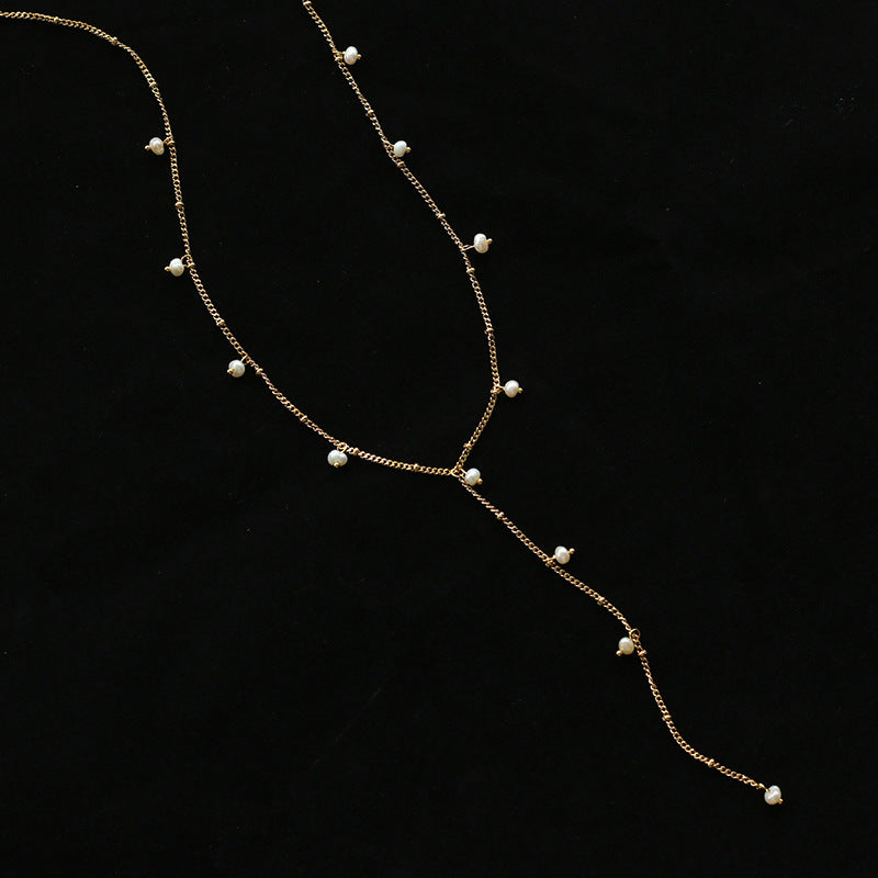 Gypsophila Bloom Station Necklace – Delicate Pearls image 4
