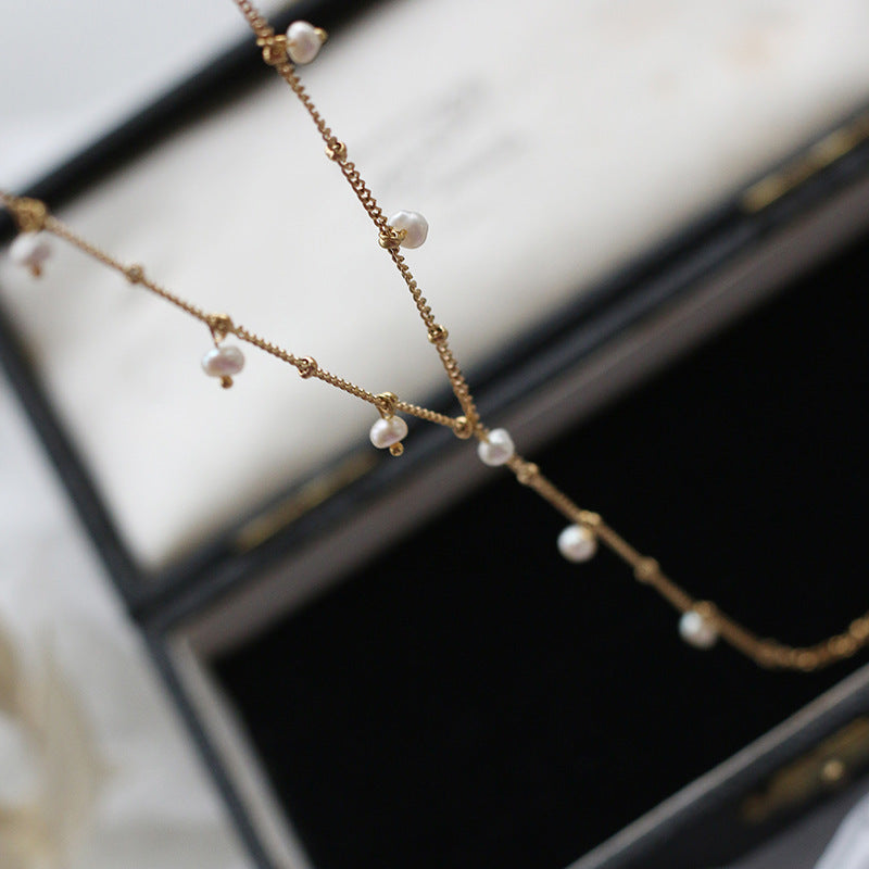 Gypsophila Bloom Station Necklace – Delicate Pearls image 3