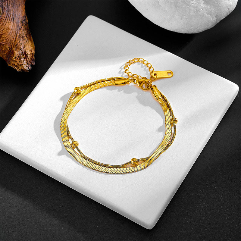 Bloom Double-Layer Anklet – Non-Fading Titanium Steel Elegance image 4