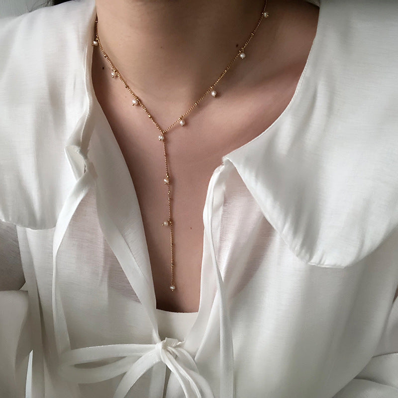 Gypsophila Bloom Station Necklace – Delicate Pearls image 2
