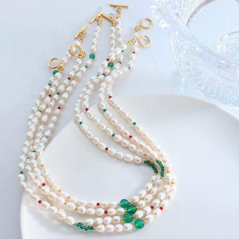 Green Agate & Freshwater Pearl Necklace – Elegant Hand-Strung Jewelry image 6