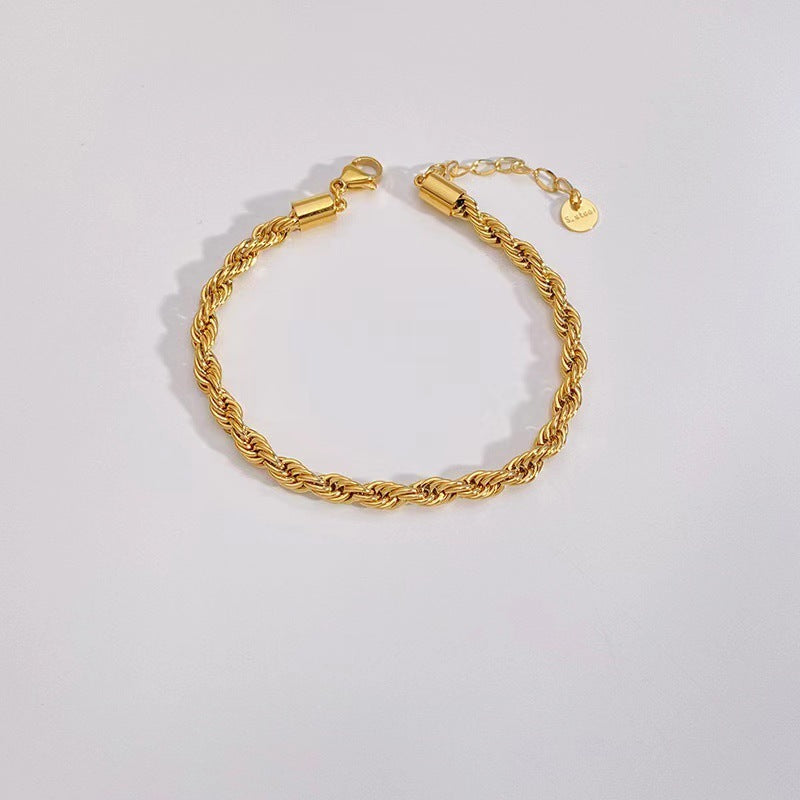 Mix & Match Bloom Gold Bracelets - Tarnish-Free Gold Bracelet – Non-Fading Everyday Luxury - Twist Bracelet image