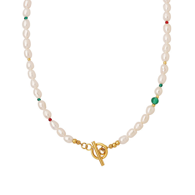 Green Agate & Freshwater Pearl Necklace – Elegant Hand-Strung Jewelry image 7