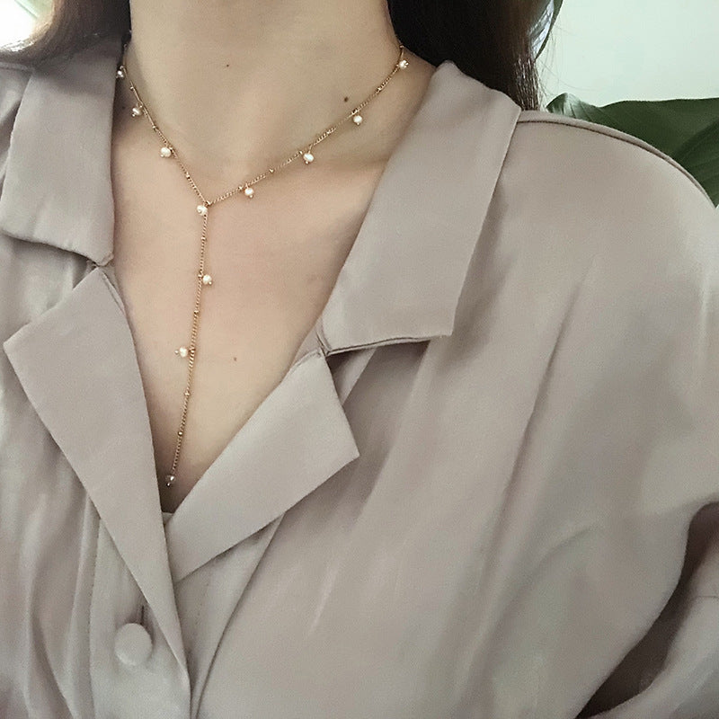 Gypsophila Bloom Station Necklace – Delicate Pearls image 1