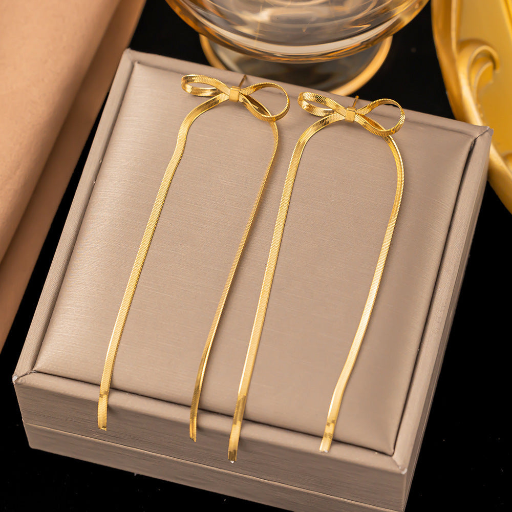 Bloom Ribbon Bow Earrings - Tarnish-Free, 18K Plated, Hypoallergenic