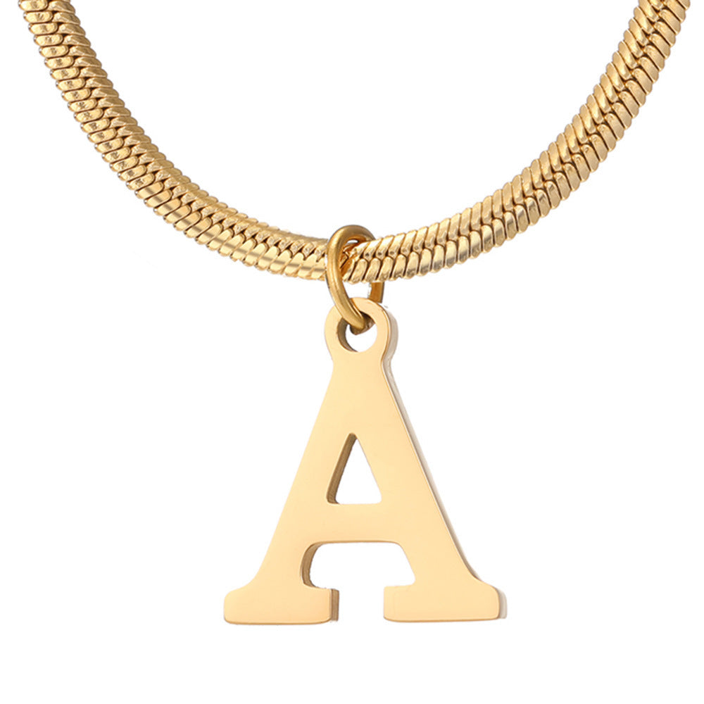 Bloom Initial Necklace – Gold-Plated Snake Chain image 5